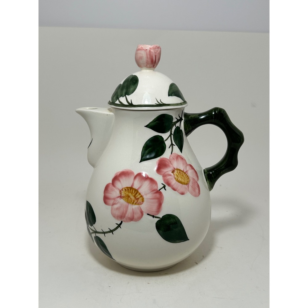 Villeroy & Boch Wild Rose Coffee Pot Hand Painted German Pottery Vintage Lid